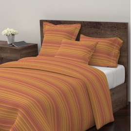 Peach Stripe Duvet Cover Gingezel at Roostery.jpeg